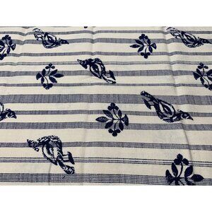 Vintage-Inspired Blue Floral & Striped Fat Quarter Fabric 18x22 Cotton Sewing Qu